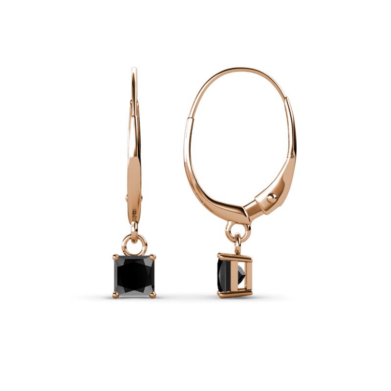 Qiana Black Diamond (4mm) Solitaire Dangling Earrings 