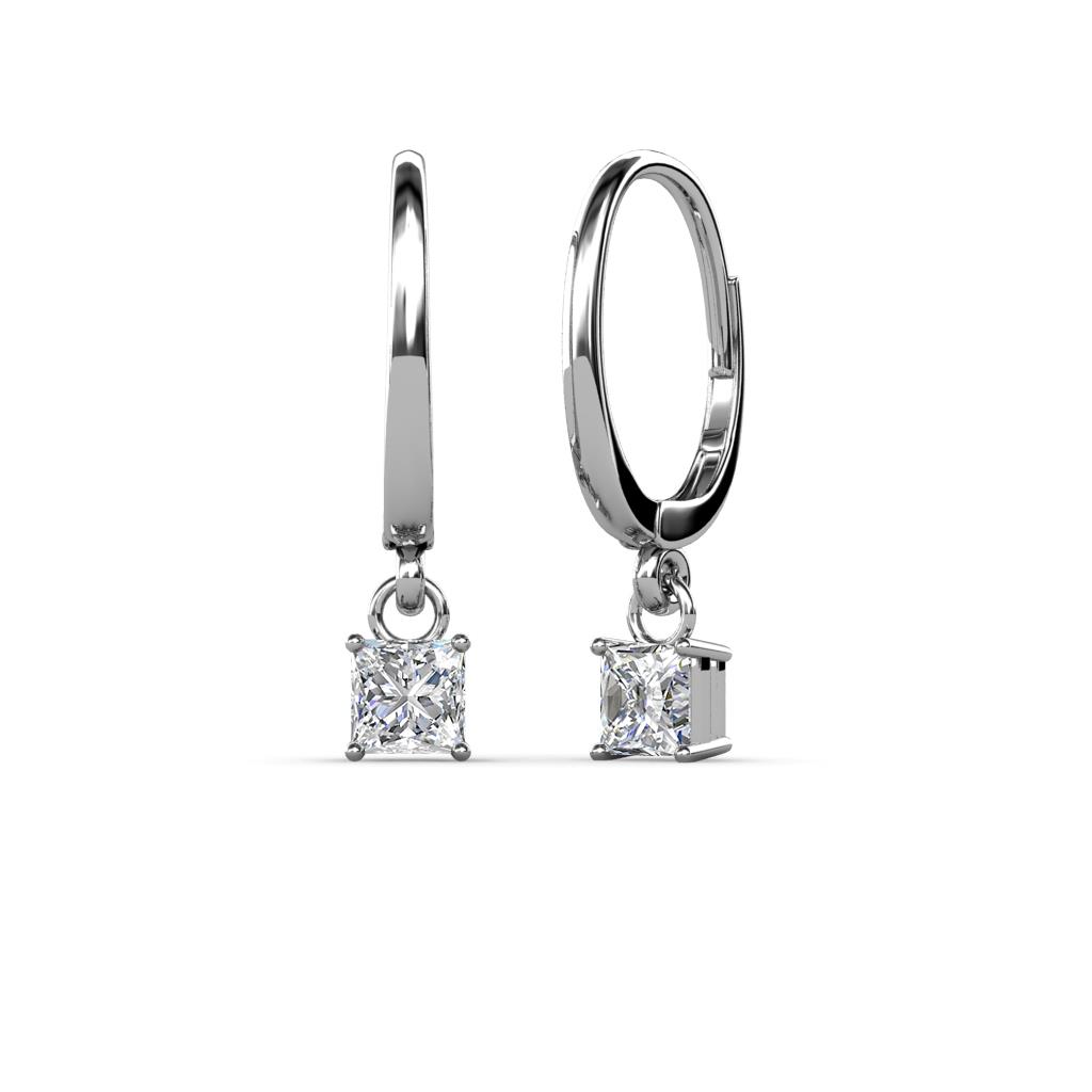 Qiana Diamond (4mm) Solitaire Dangling Earrings 