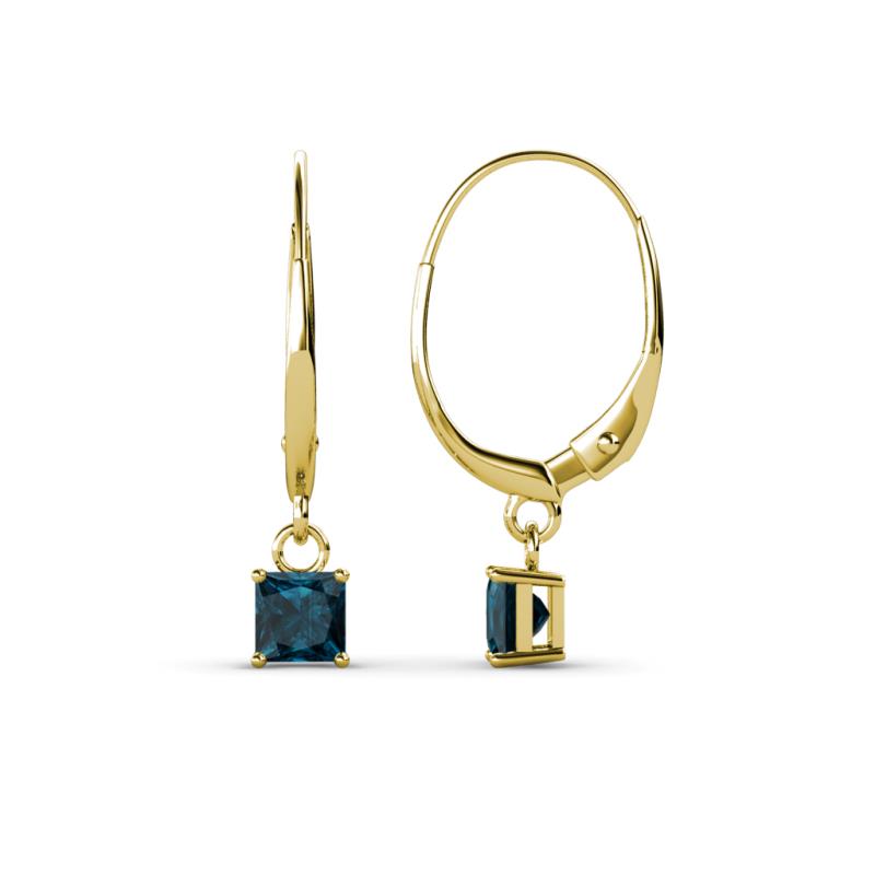 Qiana Blue Diamond (4mm) Solitaire Dangling Earrings 