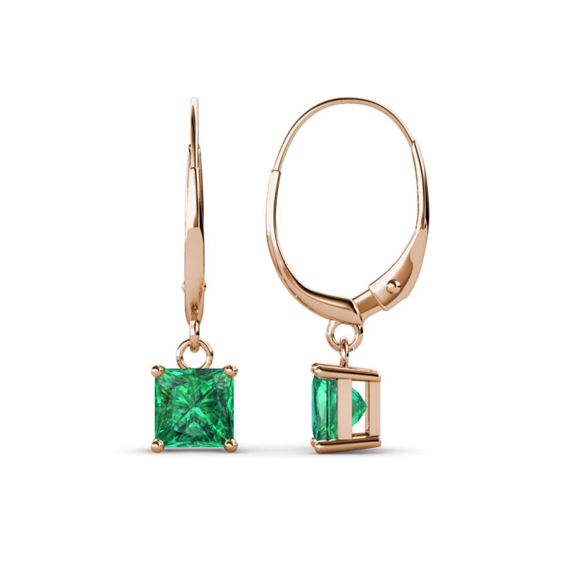 Qiana Emerald (5.5mm) Solitaire Dangling Earrings 
