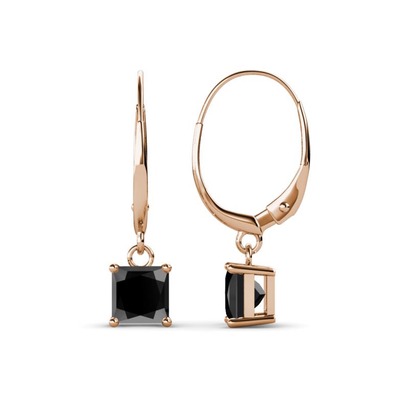 Qiana Black Diamond (5.5mm) Solitaire Dangling Earrings 