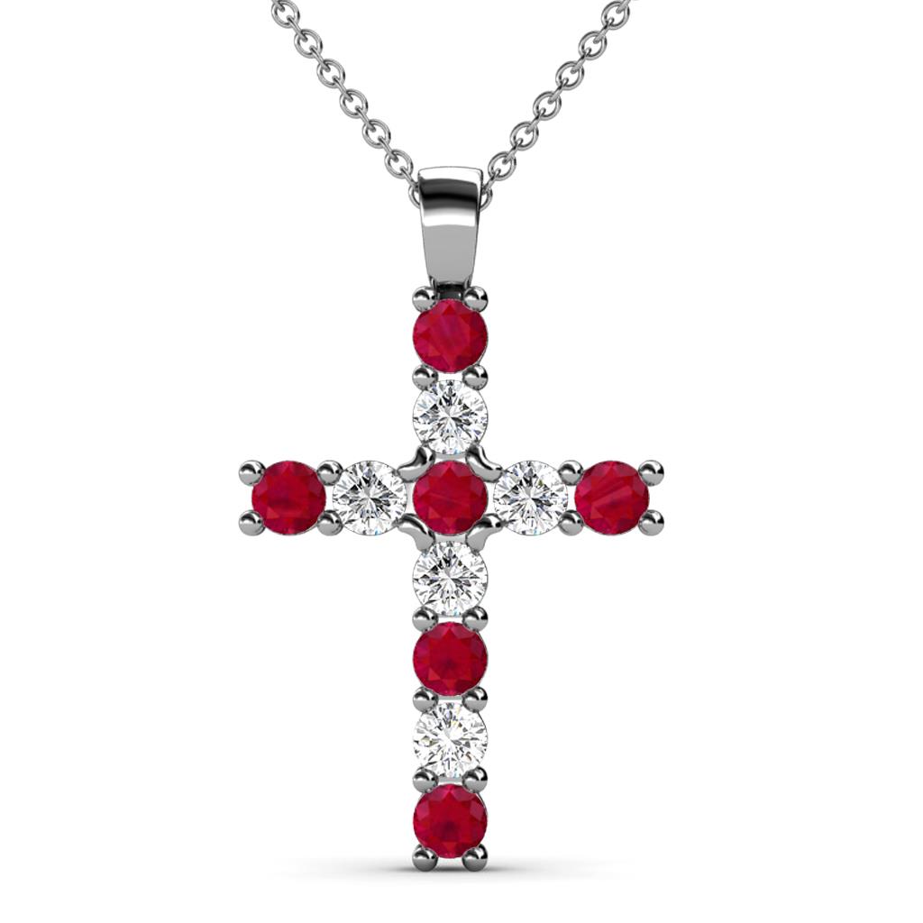 Elihu Ruby and Diamond Cross Pendant 