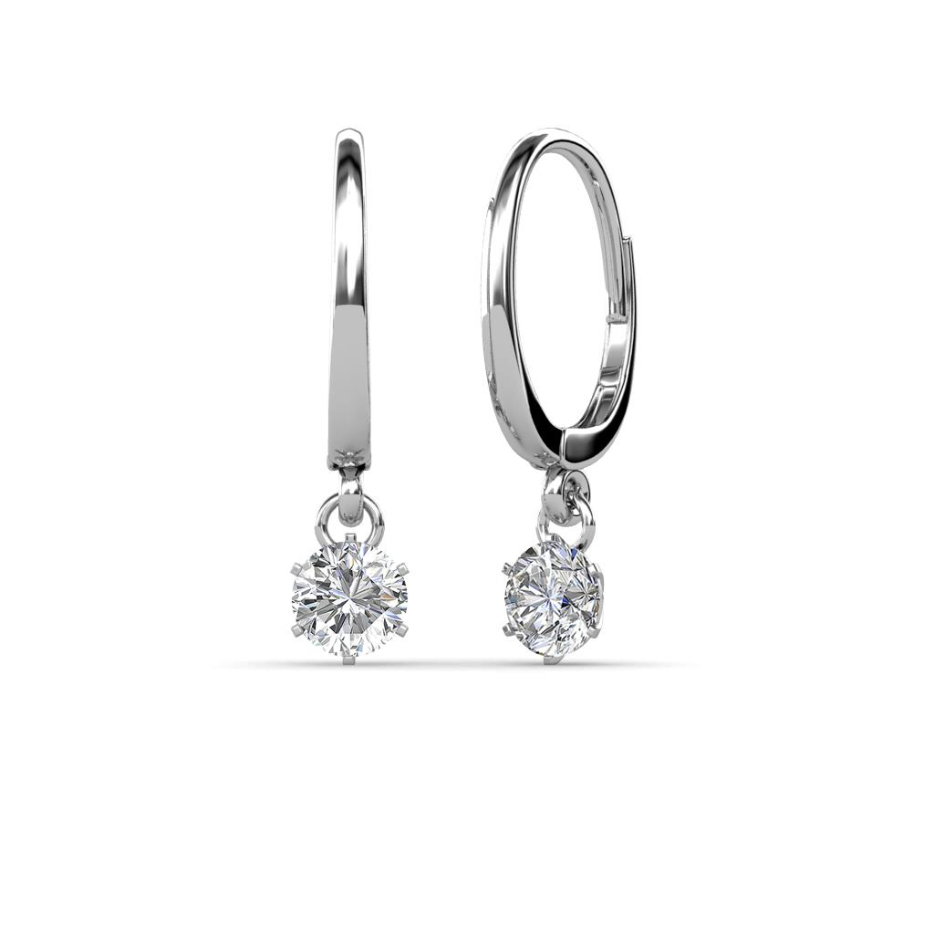Calla Diamond (4mm) Solitaire Dangling Earrings 