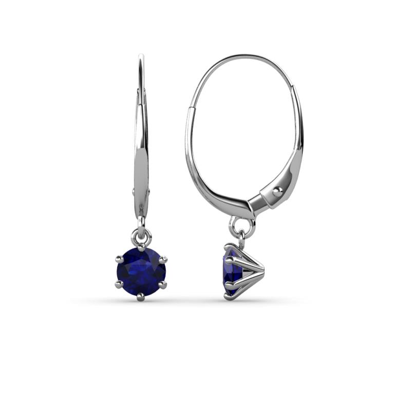 Calla Blue Sapphire (4mm) Solitaire Dangling Earrings 
