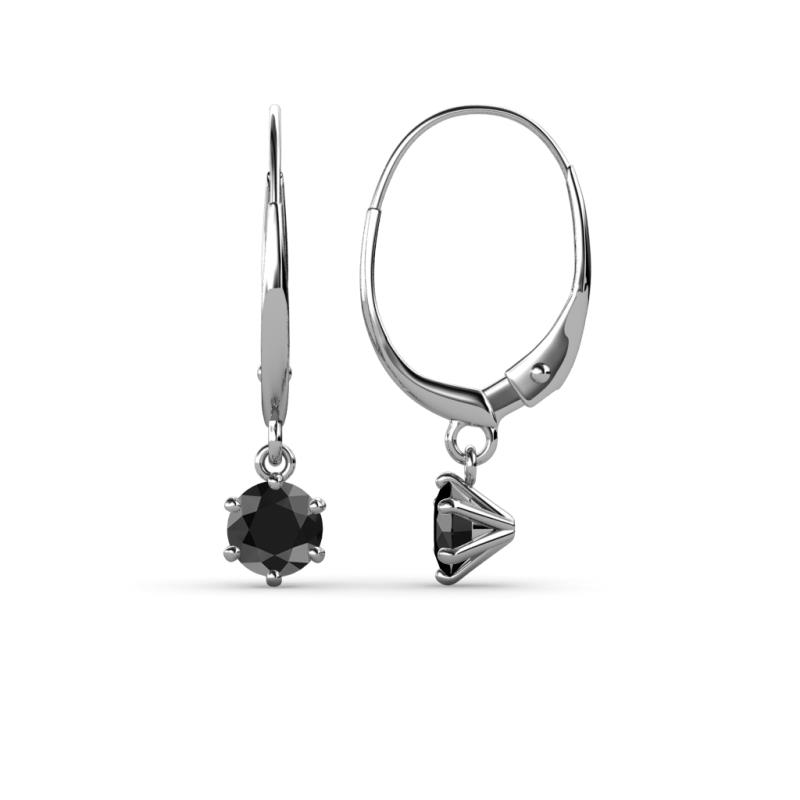 Calla Black Diamond (4mm) Solitaire Dangling Earrings 