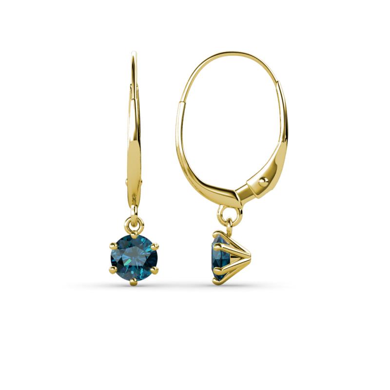 Calla Blue Diamond (4mm) Solitaire Dangling Earrings 