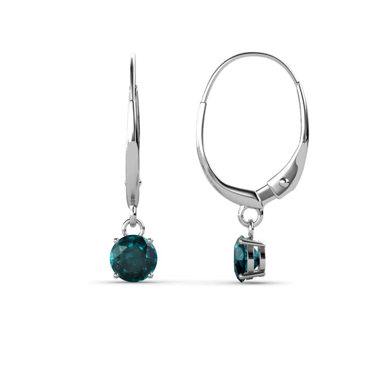Grania London Blue Topaz (4mm) Solitaire Dangling Earrings 