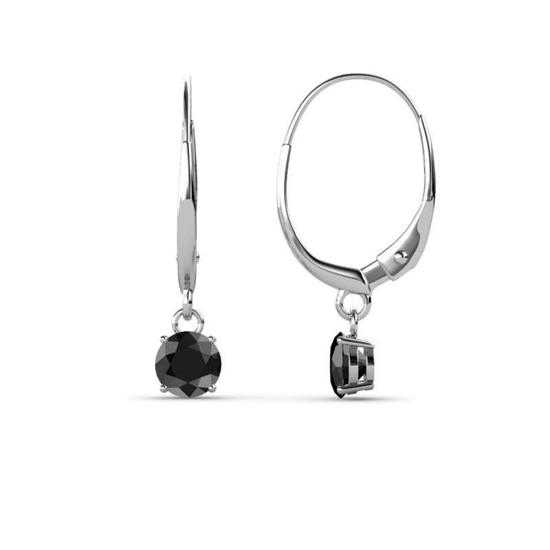 Grania Black Diamond (4mm) Solitaire Dangling Earrings 