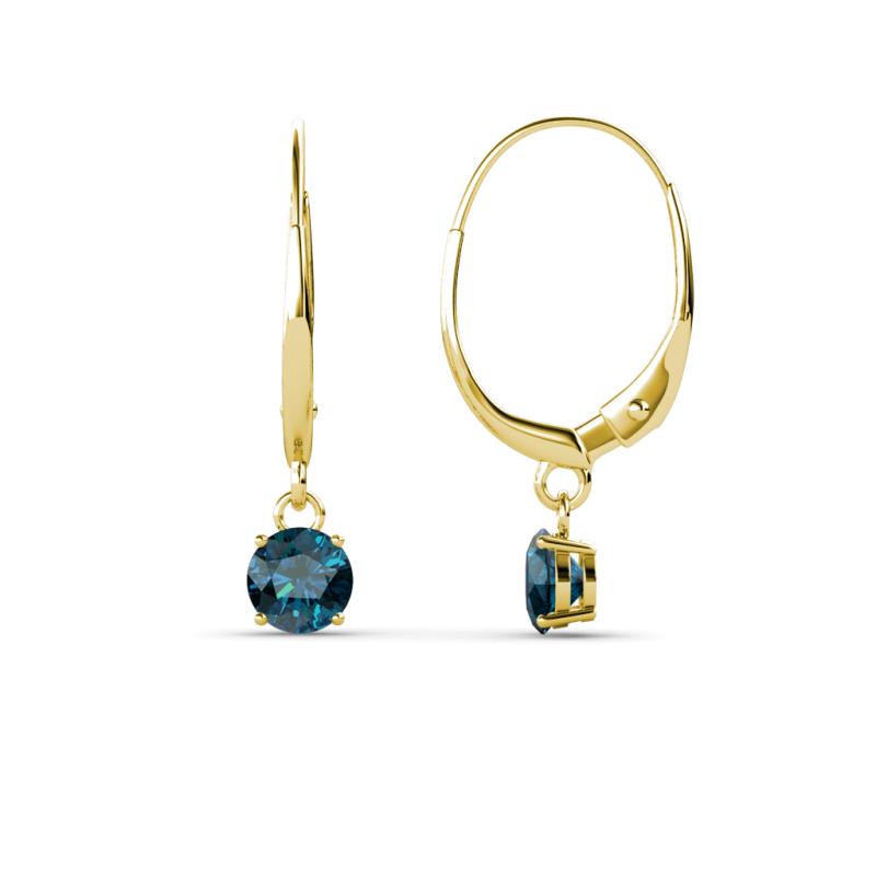 Grania Blue Diamond (4mm) Solitaire Dangling Earrings 