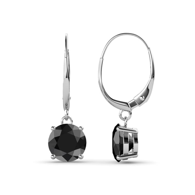 Grania Black Diamond (6mm) Solitaire Dangling Earrings 