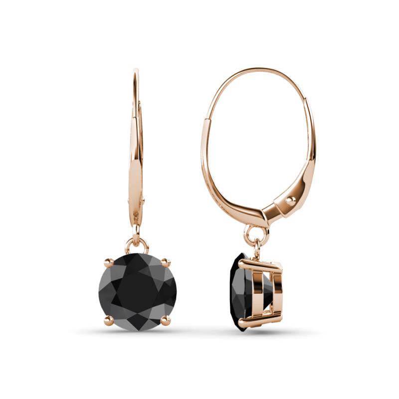 Grania Black Diamond (6mm) Solitaire Dangling Earrings 