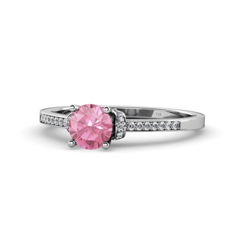 Enlai Pink Tourmaline and Diamond Engagement Ring 