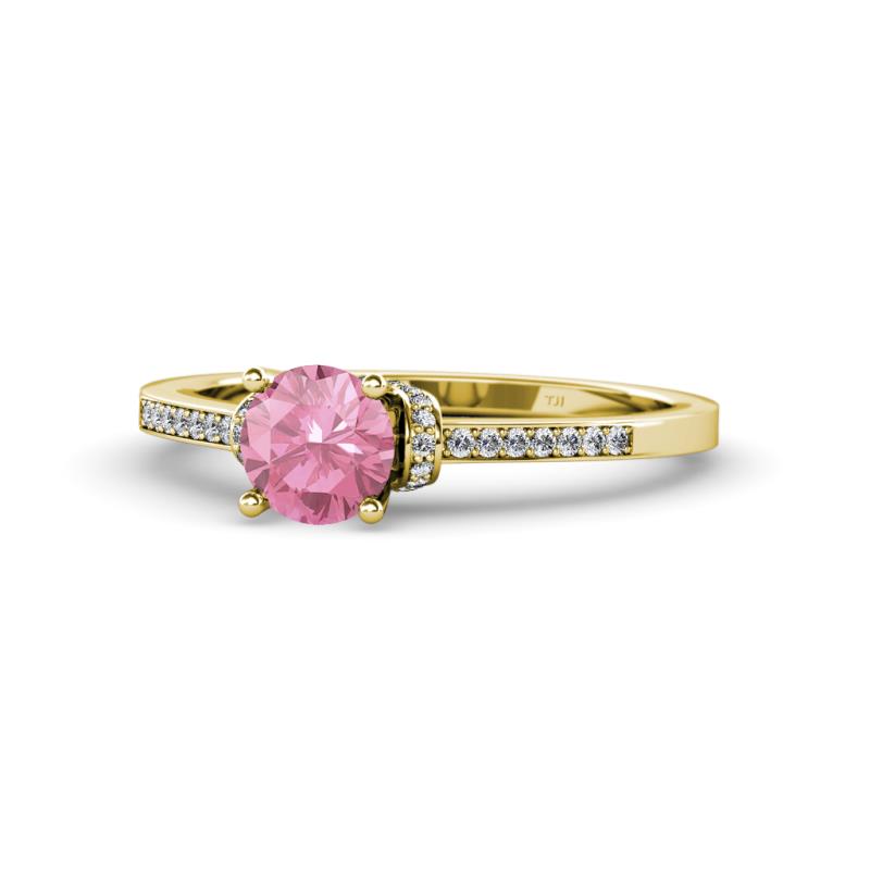 Enlai Pink Tourmaline and Diamond Engagement Ring 