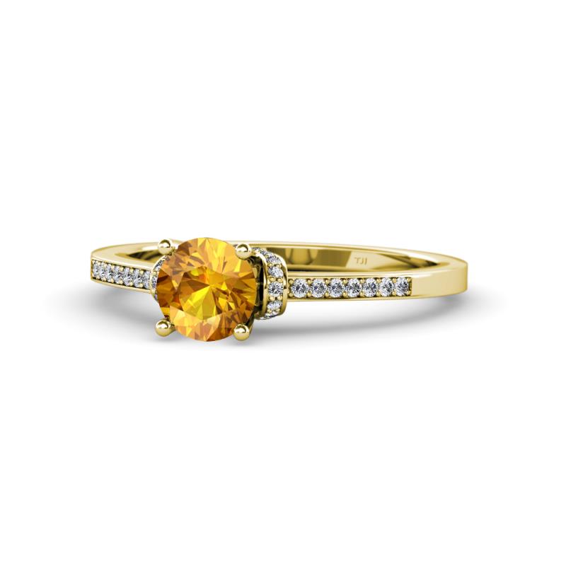 Enlai Citrine and Diamond Engagement Ring 