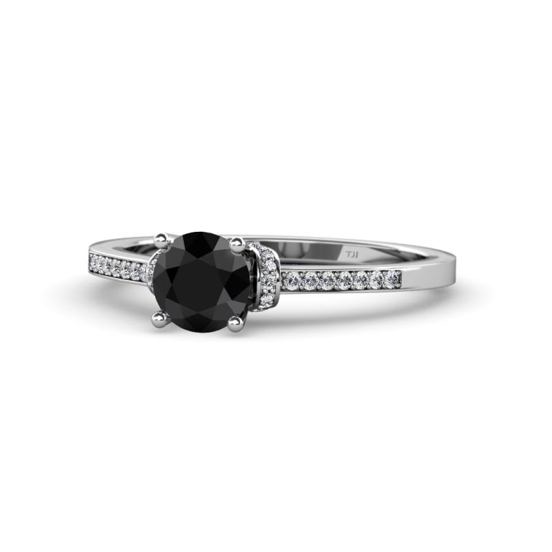 Enlai Black and White Diamond Engagement Ring 