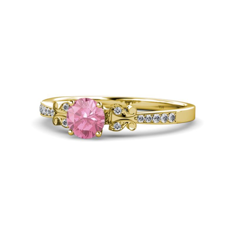Freya Pink Tourmaline and Diamond Butterfly Engagement Ring 