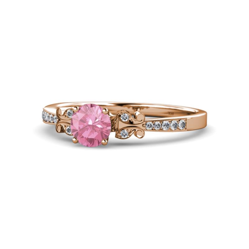 Freya Pink Tourmaline and Diamond Butterfly Engagement Ring 
