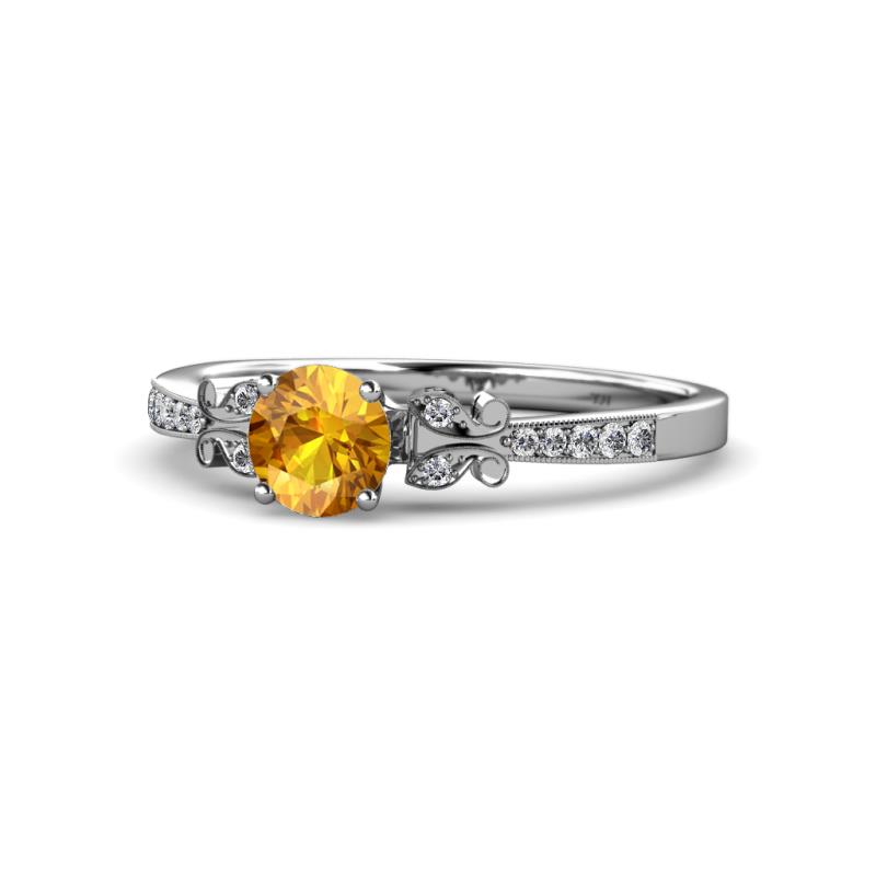 Freya Citrine and Diamond Butterfly Engagement Ring 