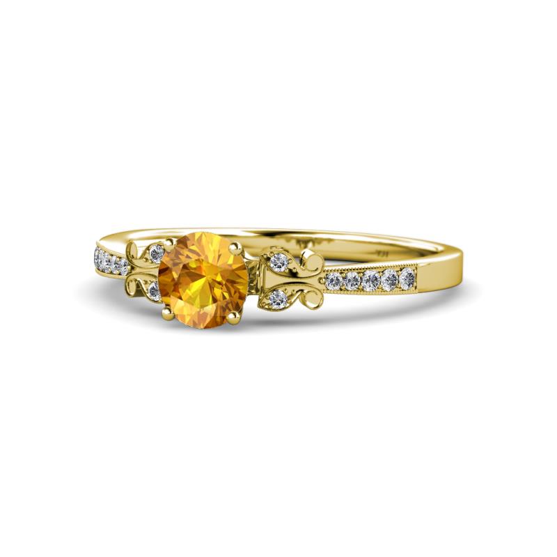Freya Citrine and Diamond Butterfly Engagement Ring 