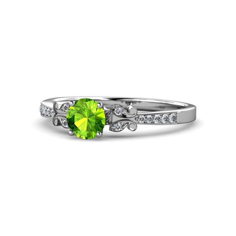 Freya Peridot and Diamond Butterfly Engagement Ring 
