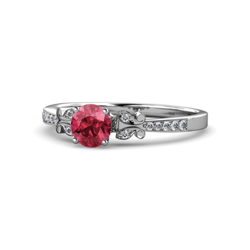 Freya Rhodolite Garnet and Diamond Butterfly Engagement Ring 