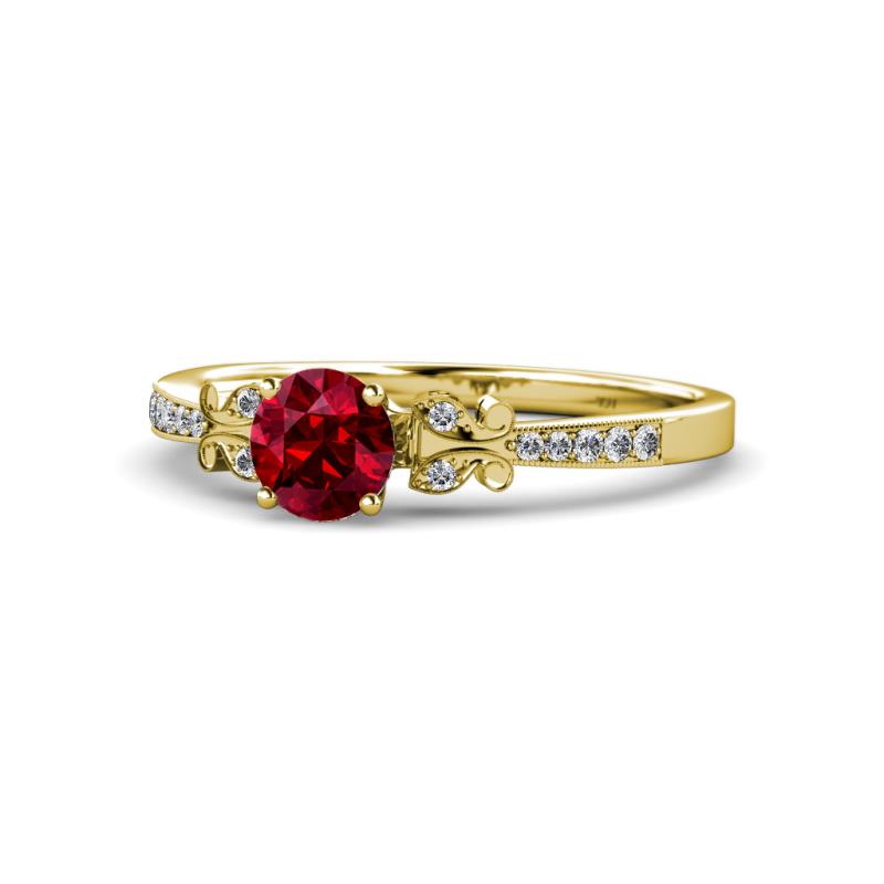 Freya Ruby and Diamond Butterfly Engagement Ring 