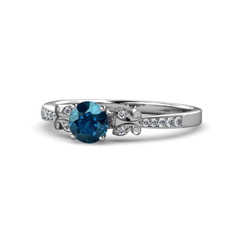 Freya Blue and White Diamond Butterfly Engagement Ring 