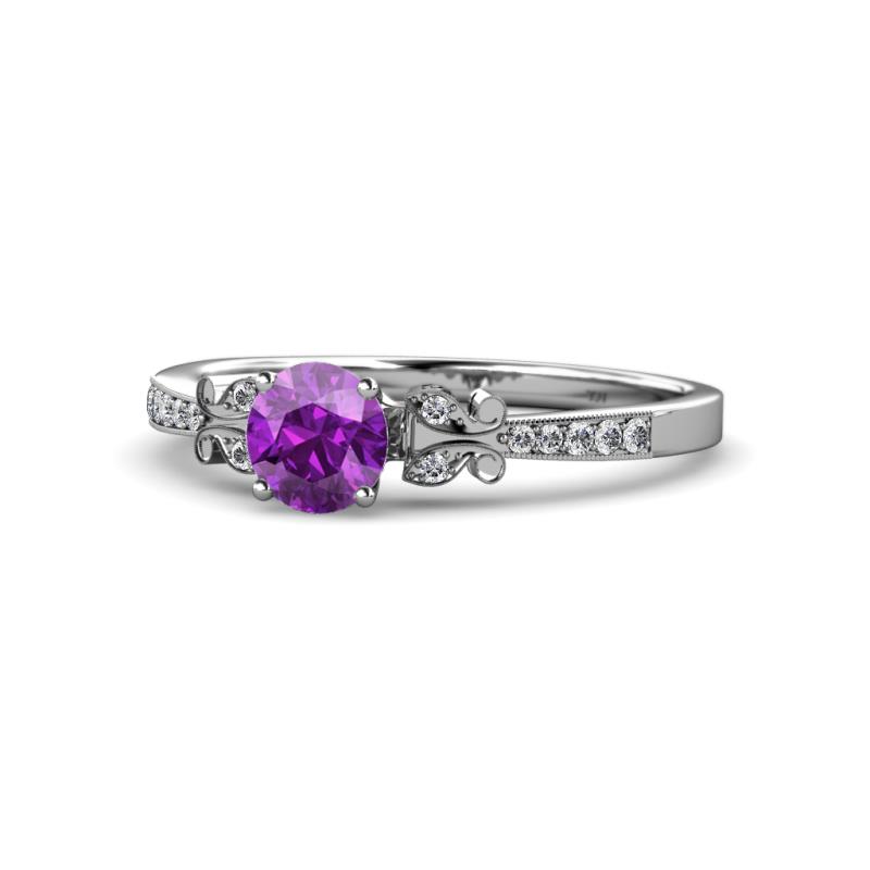 Freya Amethyst and Diamond Butterfly Engagement Ring 