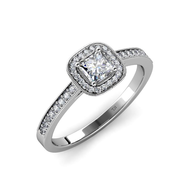 Aellai Diamond Halo Engagement Ring 