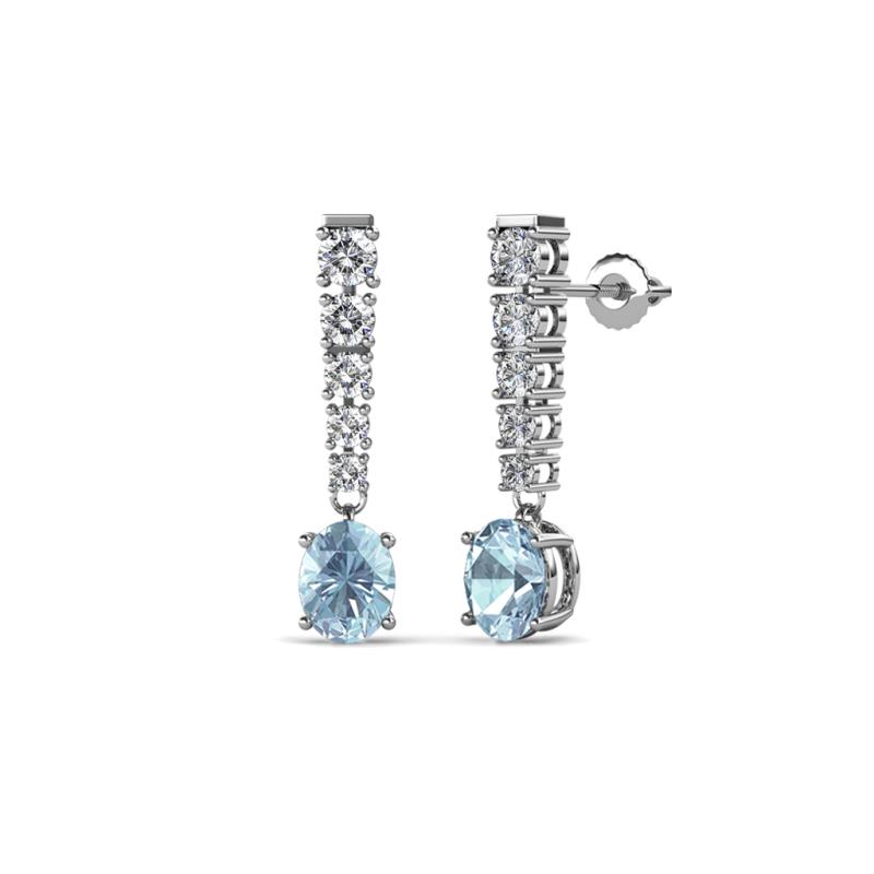 Zera Aquamarine and Diamond Journey Dangling Earrings 