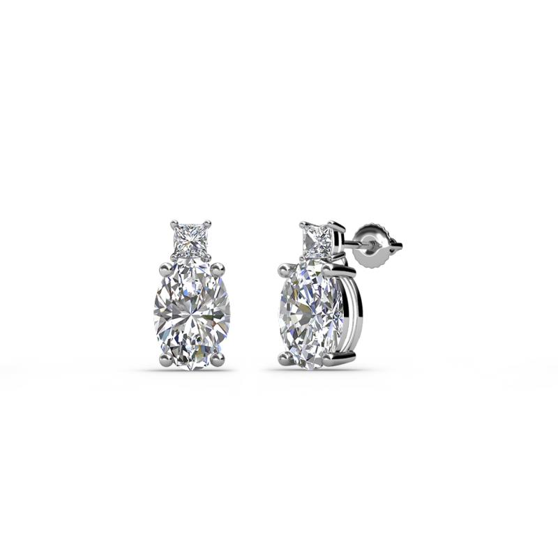 Ailey Diamond Two Stone Stud Earrings 