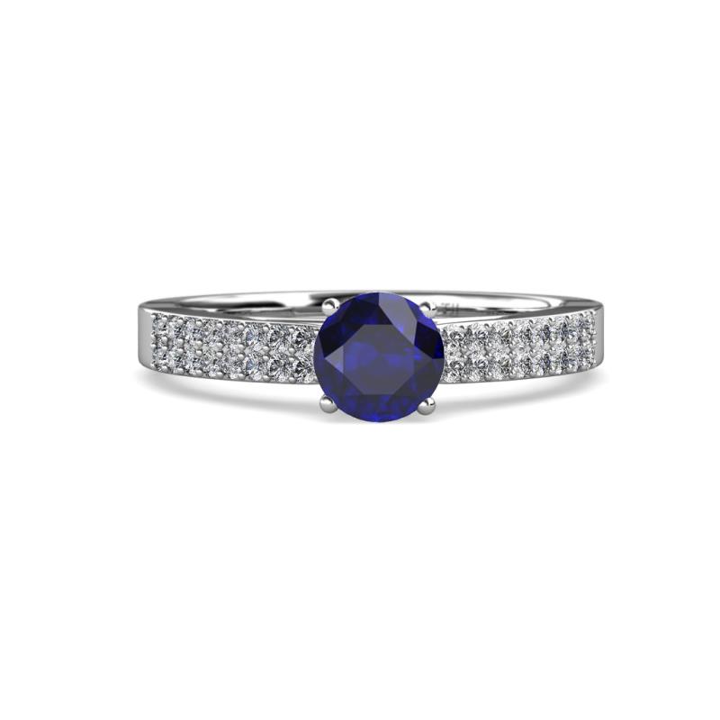 Aurum 2.00 ctw Blue Sapphire Accented Natural Diamonds Double Row Bridal Set Ring  