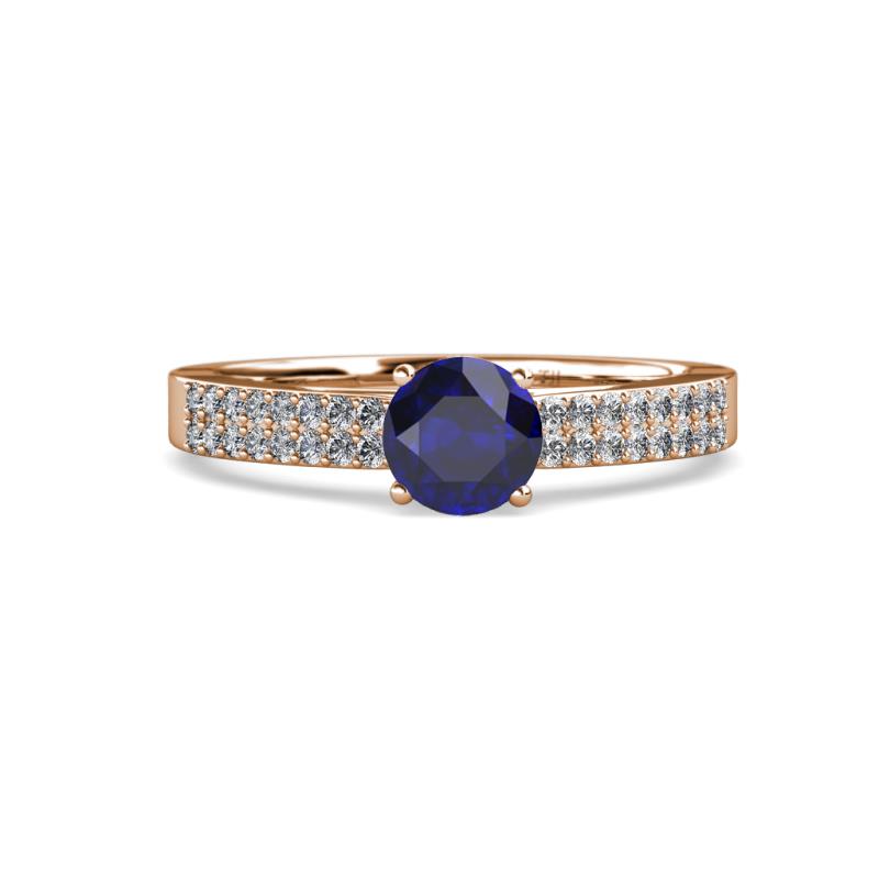 Aurum 2.00 ctw Blue Sapphire Accented Natural Diamonds Double Row Bridal Set Ring  