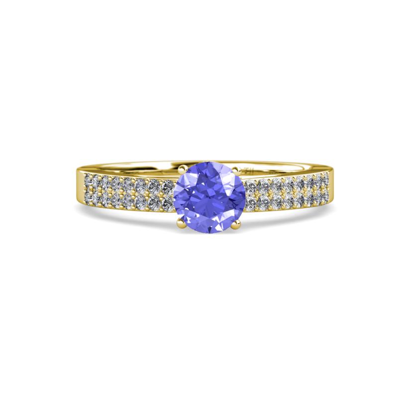 Aurum Tanzanite and Diamond Double Row Bridal Set Ring 