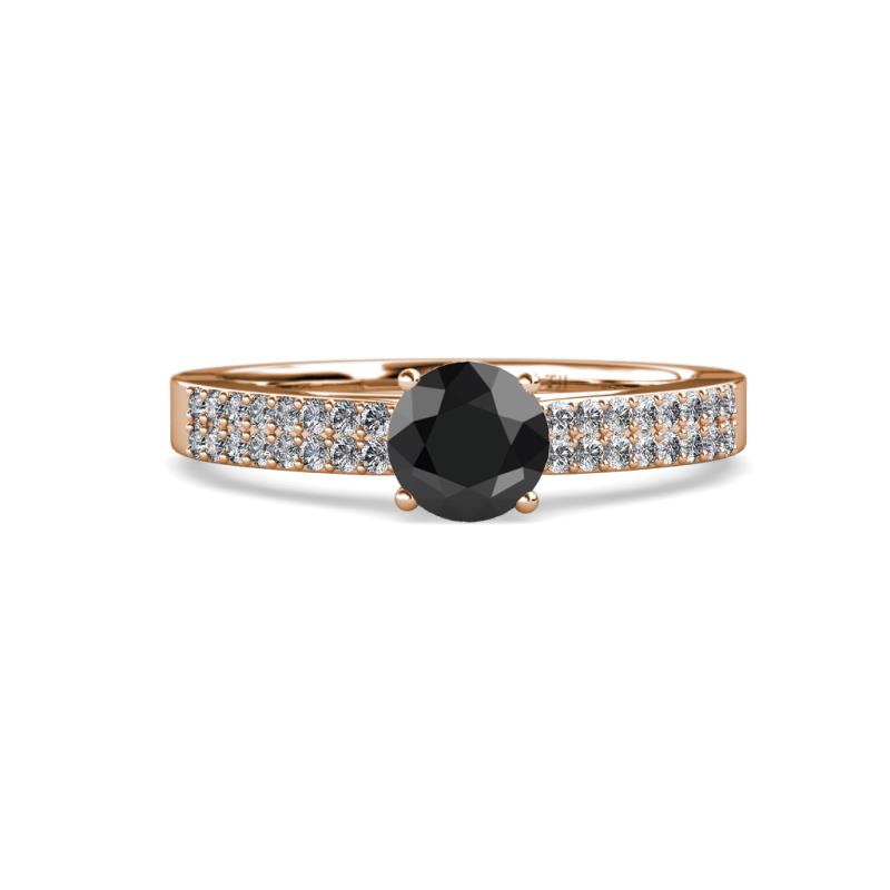 Aurum Black and White Diamond Double Row Bridal Set Ring 