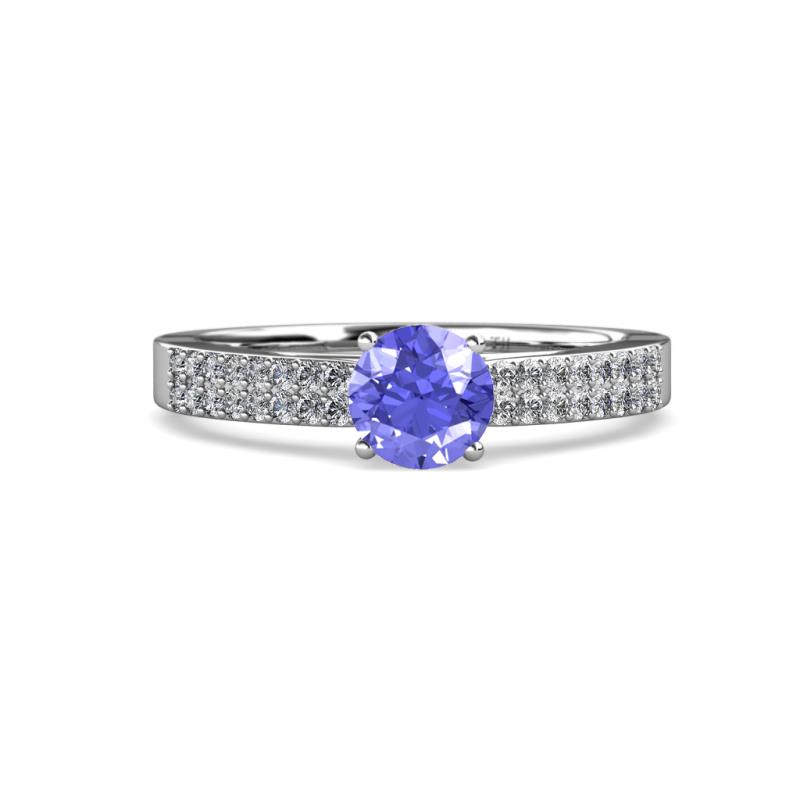 Aurum Tanzanite and Diamond Double Row Bridal Set Ring 