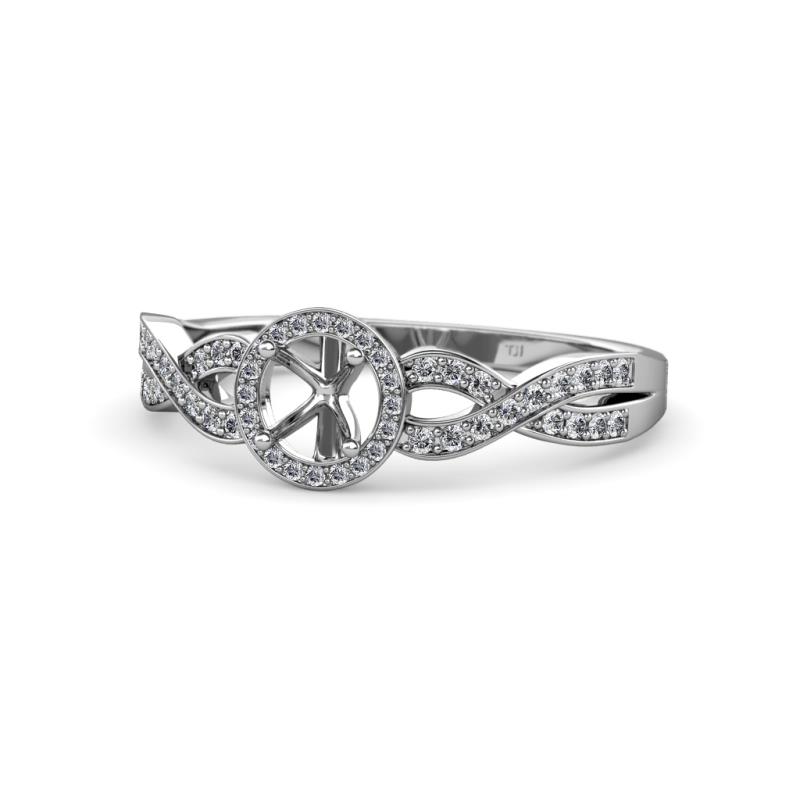 Alita Swirl Semi Mount Halo Engagement Ring 