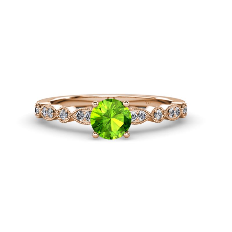 Siena Peridot and Diamond Marquise and Dot Bridal Set Ring 