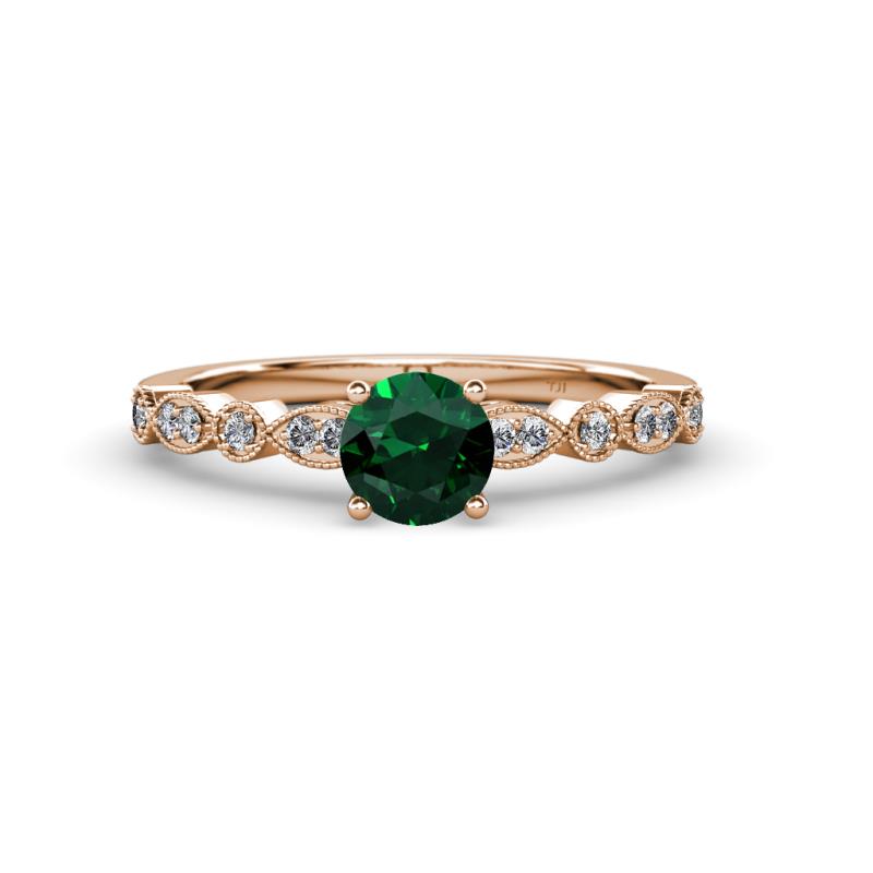 Siena Emerald and Diamond Marquise and Dot Bridal Set Ring 