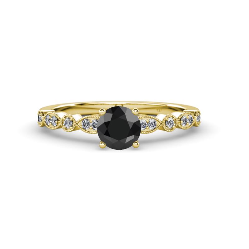 Siena Black and White Diamond Marquise and Dot Bridal Set Ring 