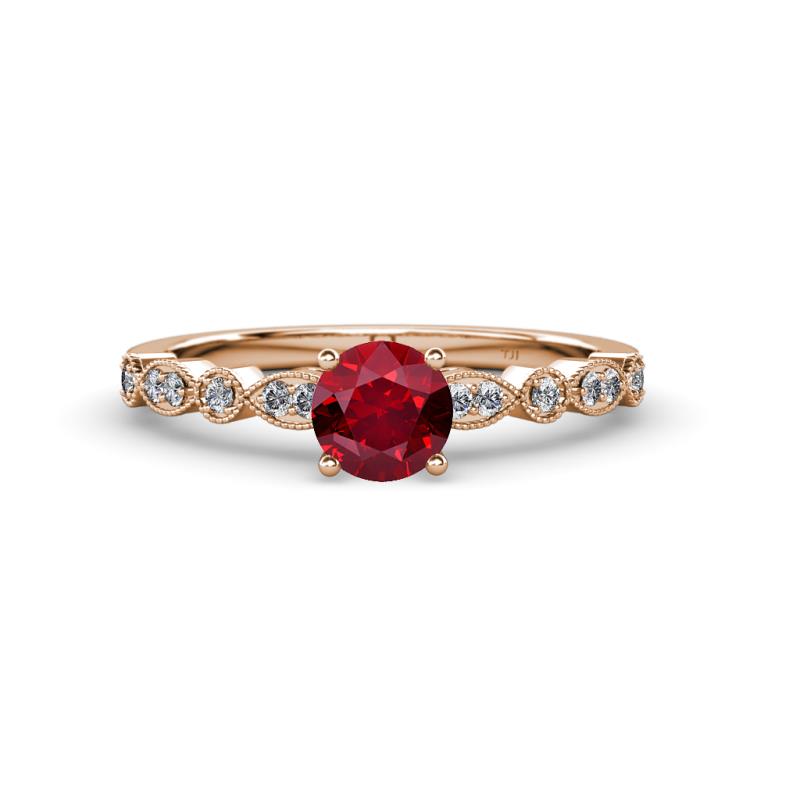 Siena Ruby and Diamond Marquise and Dot Bridal Set Ring 