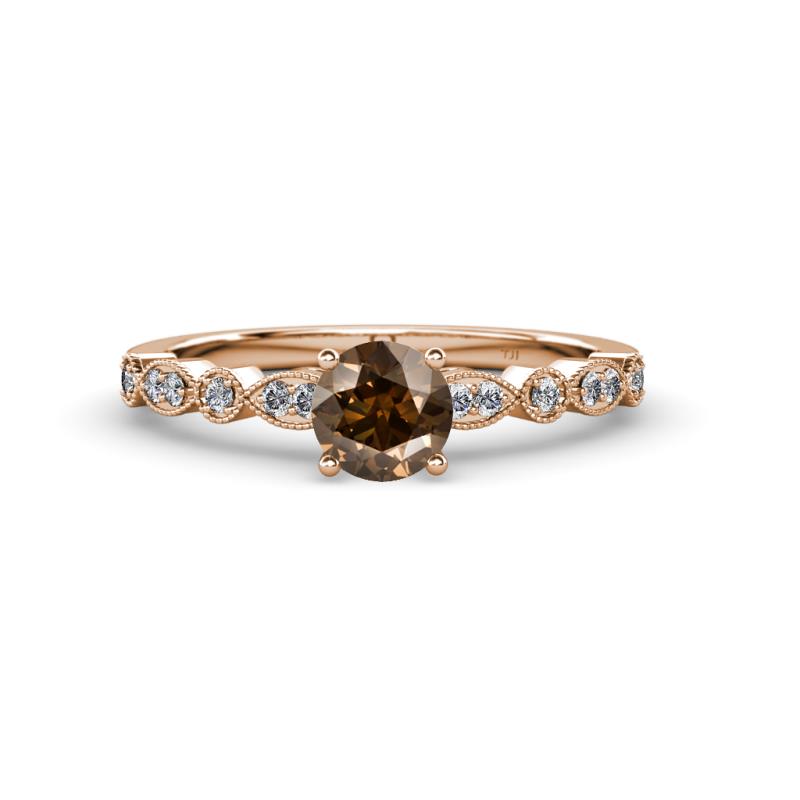 Siena Smoky Quartz and Diamond Marquise and Dot Bridal Set Ring 