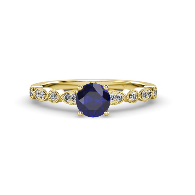 Siena Blue Sapphire and Diamond Marquise and Dot Bridal Set Ring 