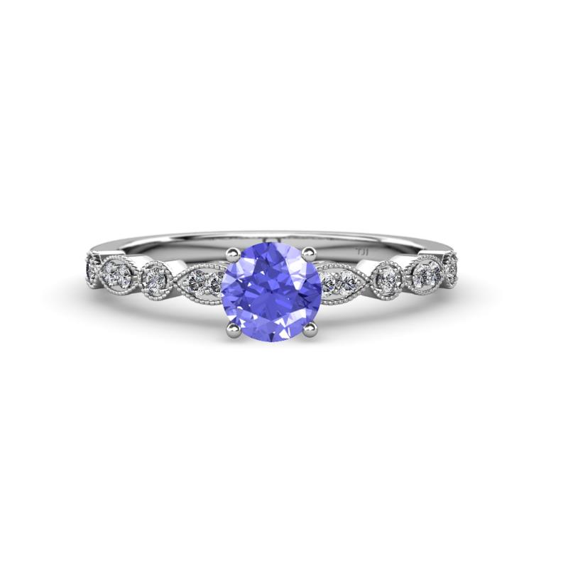 Siena Tanzanite and Diamond Marquise and Dot Bridal Set Ring 