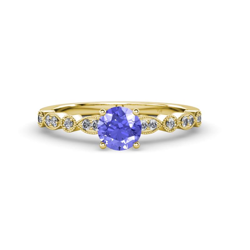 Siena Tanzanite and Diamond Marquise and Dot Bridal Set Ring 