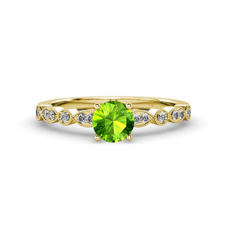 Siena Peridot and Diamond Marquise and Dot Bridal Set Ring 