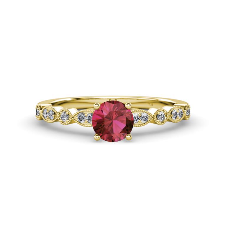 Siena Rhodolite Garnet and Diamond Marquise and Dot Bridal Set Ring 