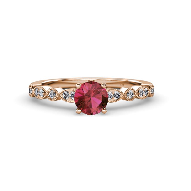 Siena Rhodolite Garnet and Diamond Marquise and Dot Bridal Set Ring 