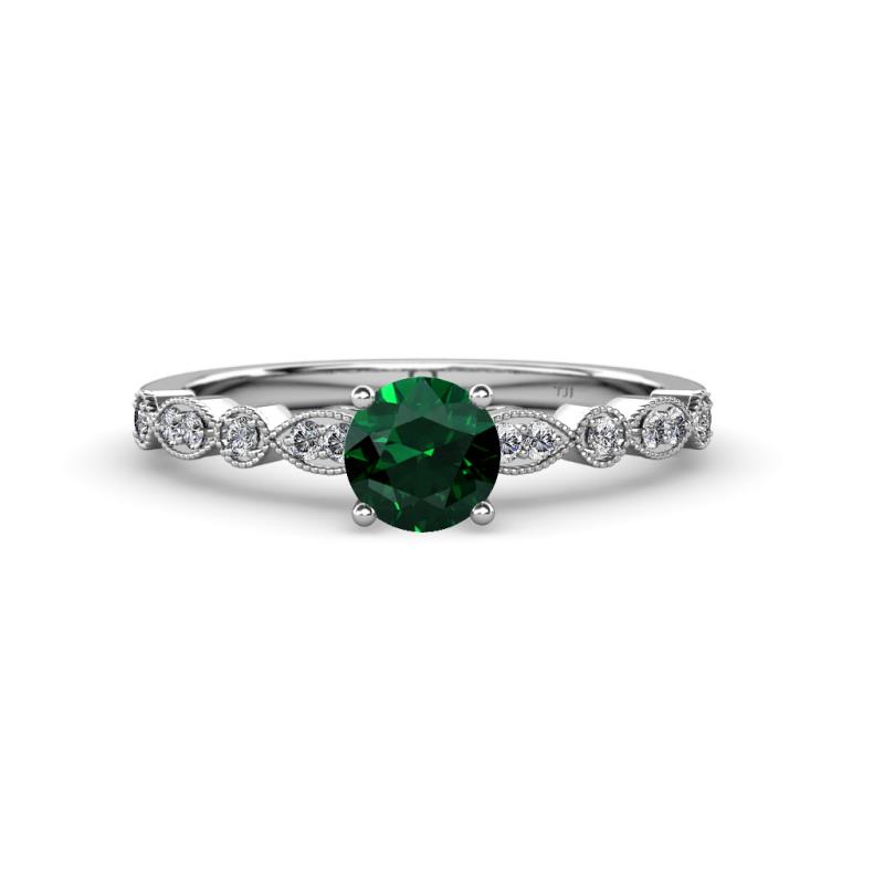 Siena Emerald and Diamond Marquise and Dot Bridal Set Ring 