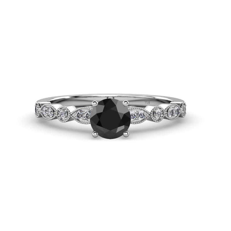 Siena Black and White Diamond Marquise and Dot Bridal Set Ring 